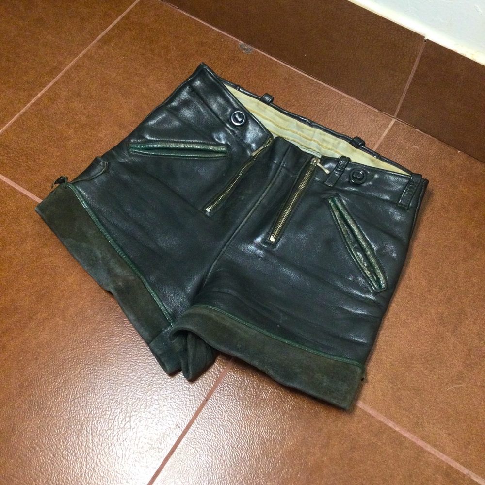 Gothic punk trash style mini leather skirt